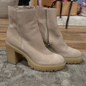 Dolce Vita Light Beige Heeled Boots